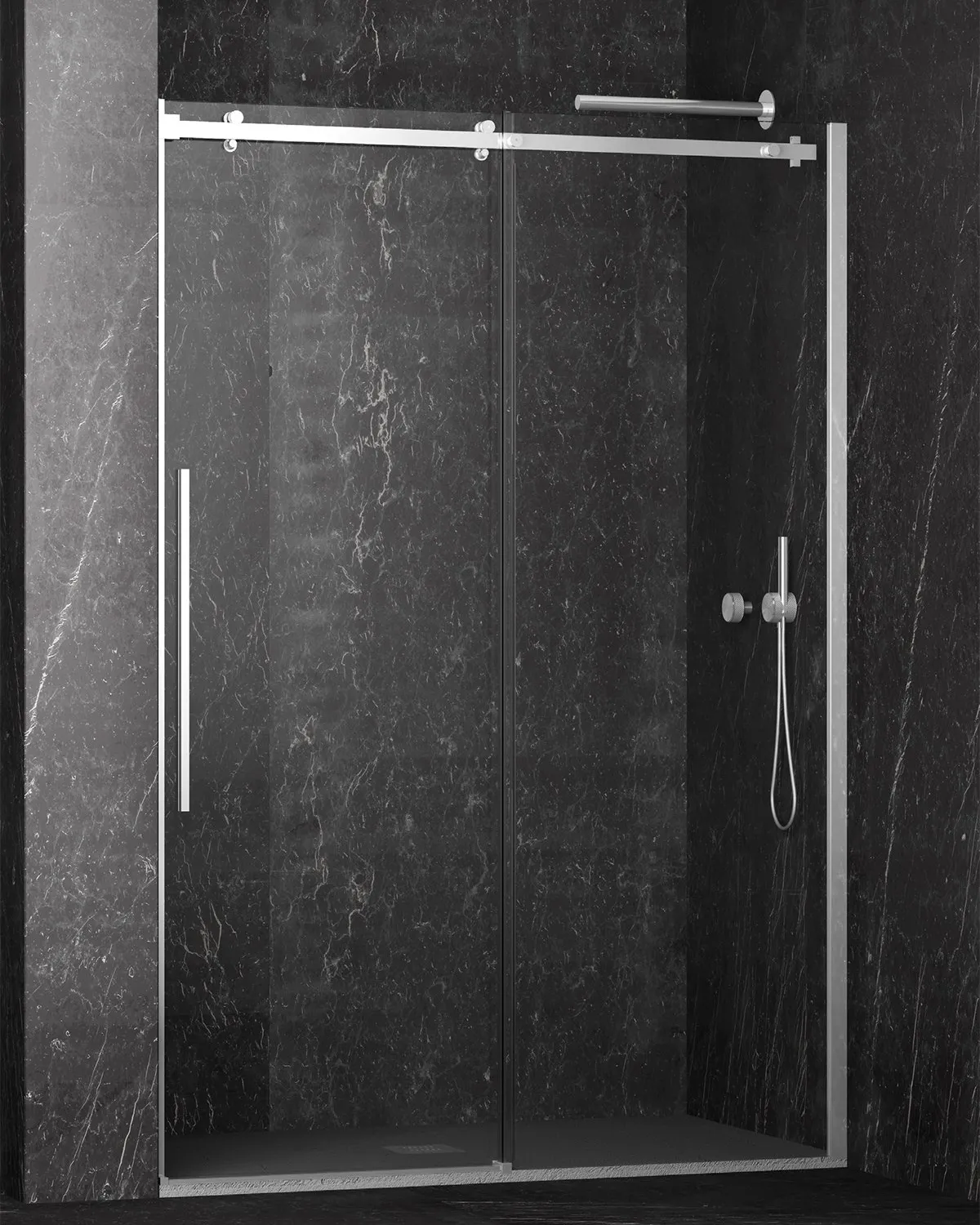Sliding door for a niche