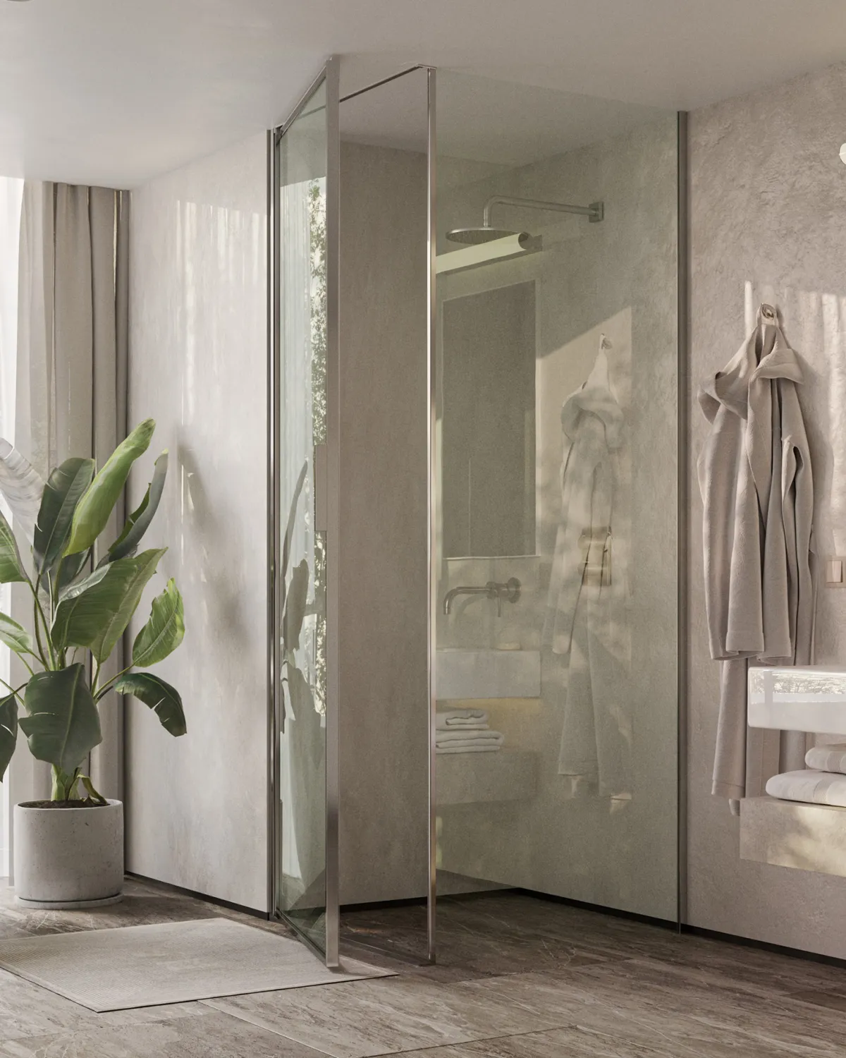 Ceiling-fixed partition door