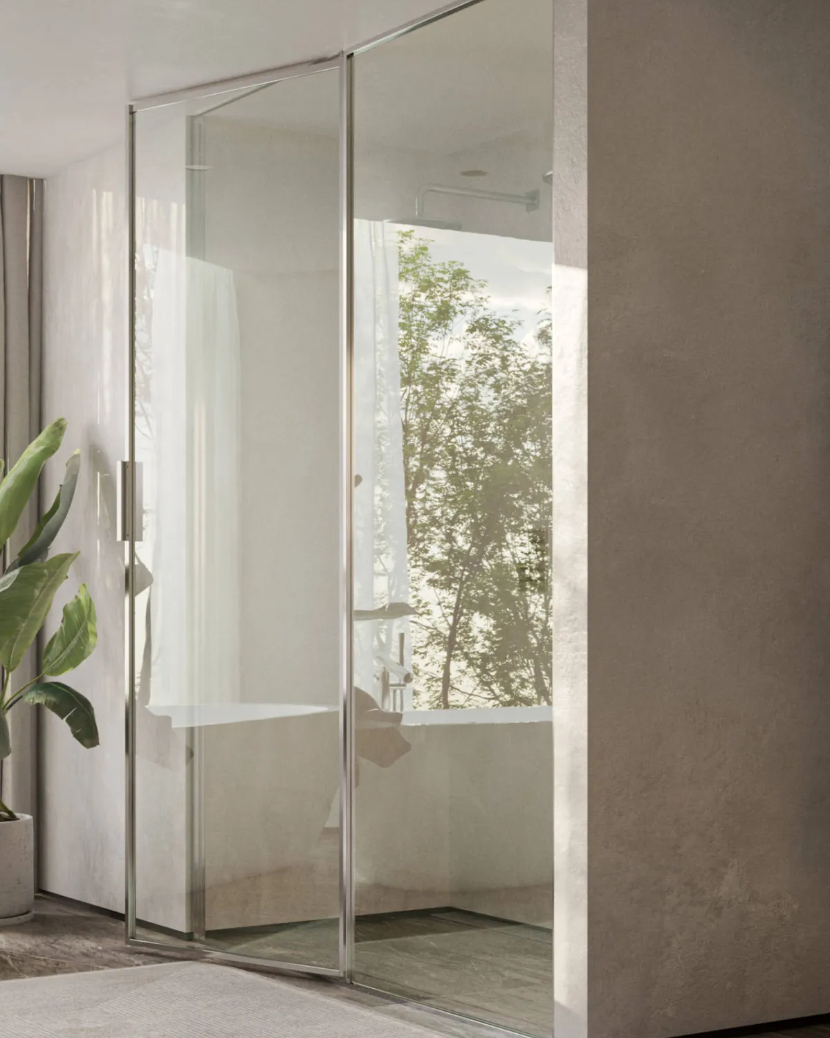 Ceiling-fixed partition door