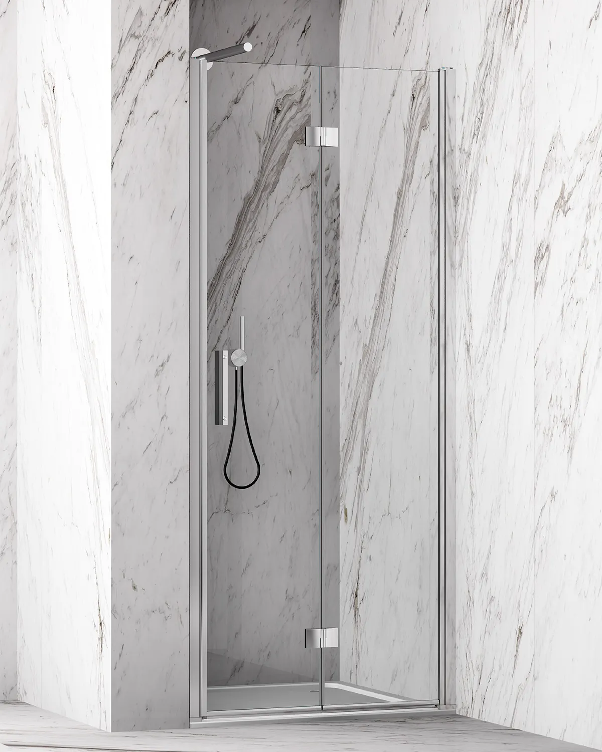 Folding door for a niche