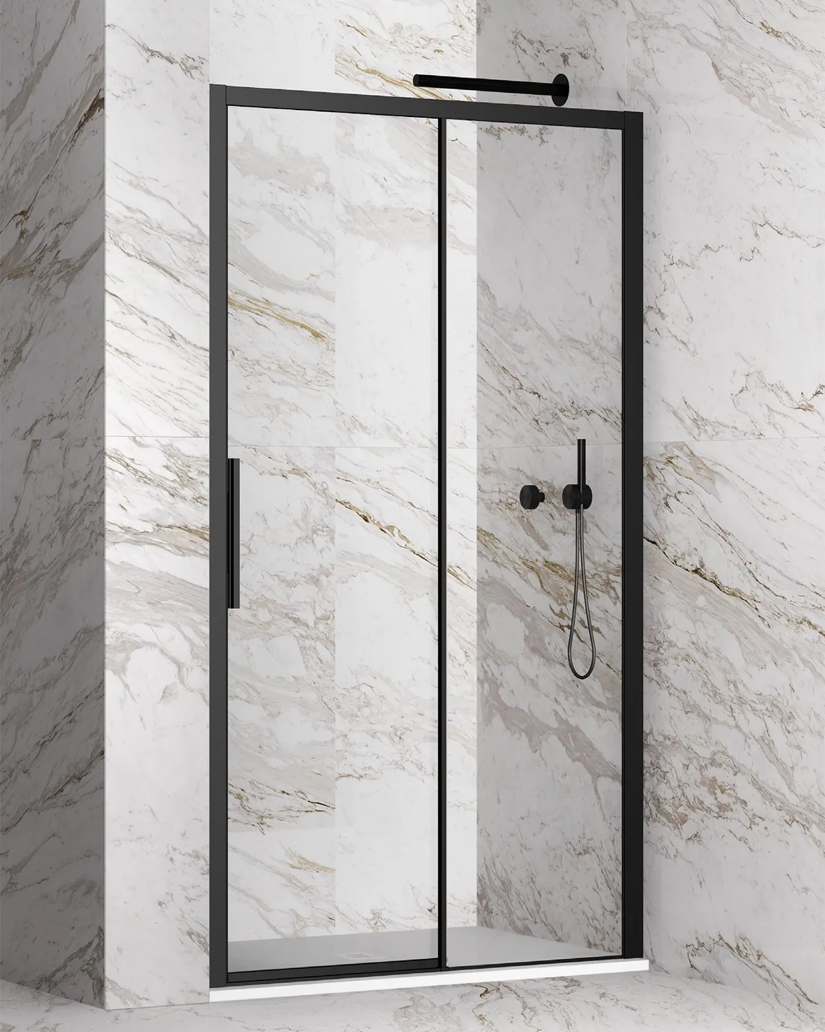 Sliding door for a niche